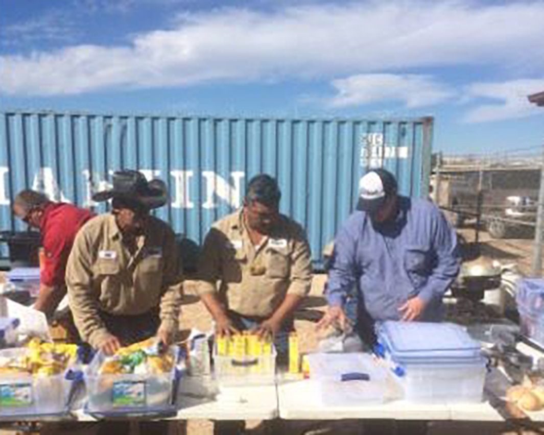 oilfield catering company serving up lunch